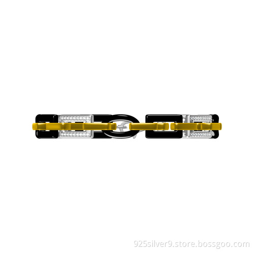 Wholesales customized 925 sterling silver jewelry bracelets new design with ceramic
